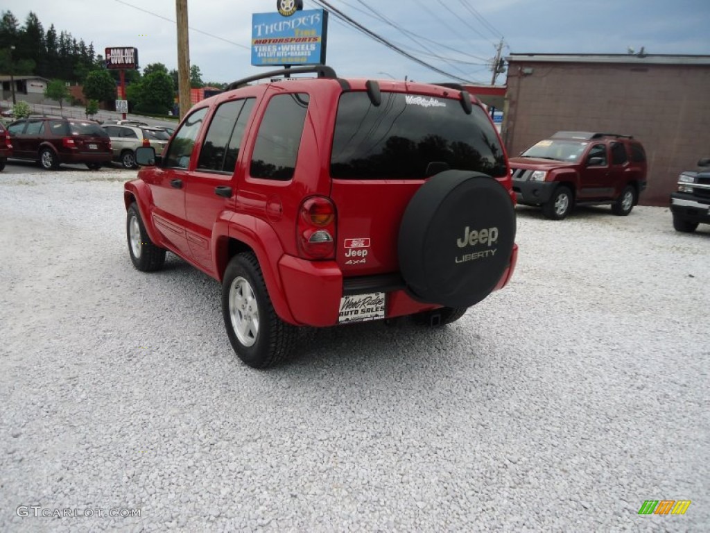 2004 Liberty Limited 4x4 - Flame Red / Light Taupe/Dark Slate Gray photo #7