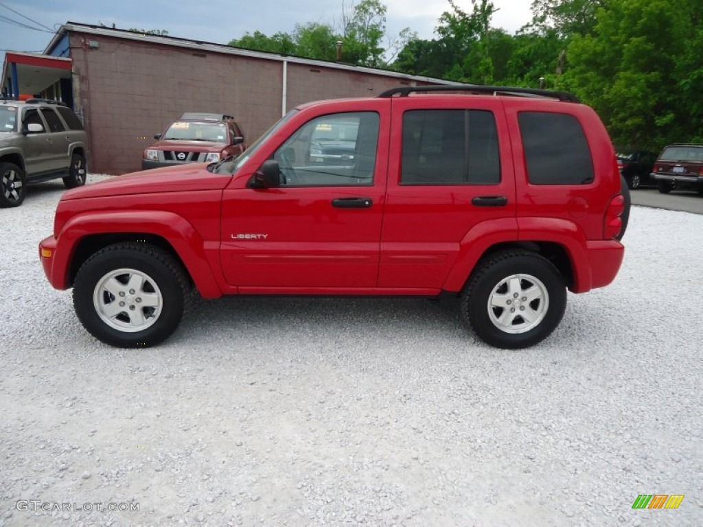 2004 Liberty Limited 4x4 - Flame Red / Light Taupe/Dark Slate Gray photo #8