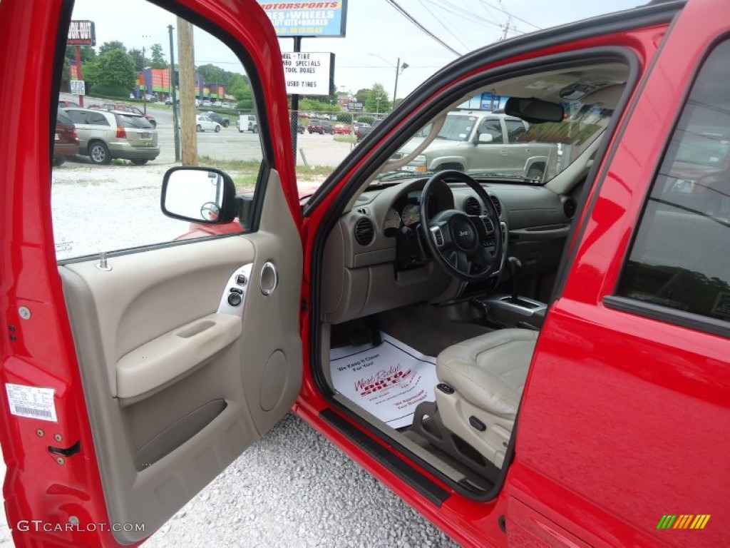 2004 Liberty Limited 4x4 - Flame Red / Light Taupe/Dark Slate Gray photo #9