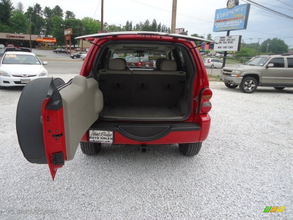 2004 Liberty Limited 4x4 - Flame Red / Light Taupe/Dark Slate Gray photo #22