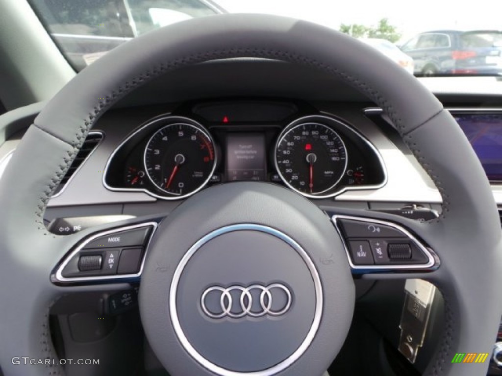 2014 Audi A5 2.0T Cabriolet Titanium Gray Steering Wheel Photo #93773810