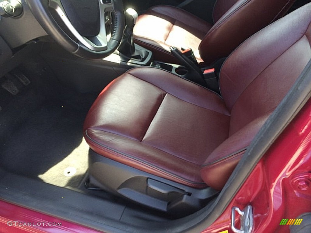 2011 Fiesta SEL Sedan - Bright Magenta Metallic / Plum/Charcoal Black Leather photo #2