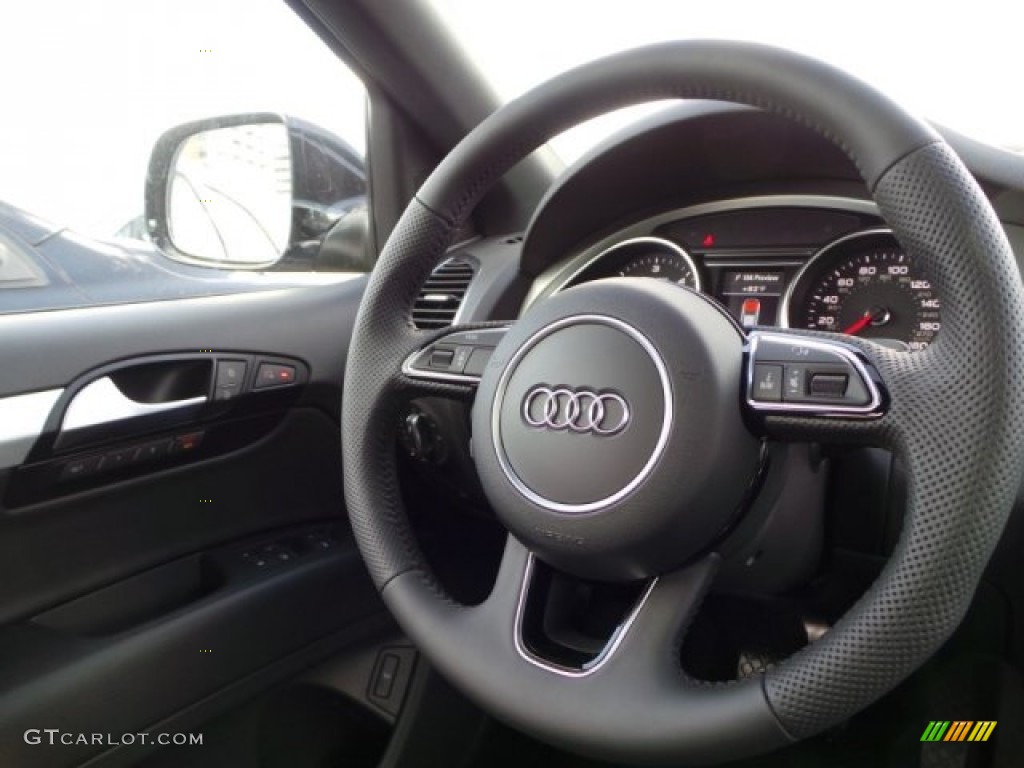 2014 Audi Q7 3.0 TDI quattro Black Steering Wheel Photo #93774701