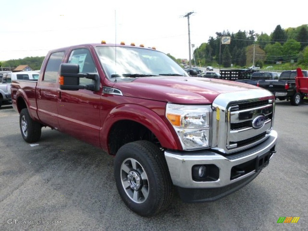 2015 F250 Super Duty Lariat Crew Cab 4x4 - Ruby Red / Black photo #2