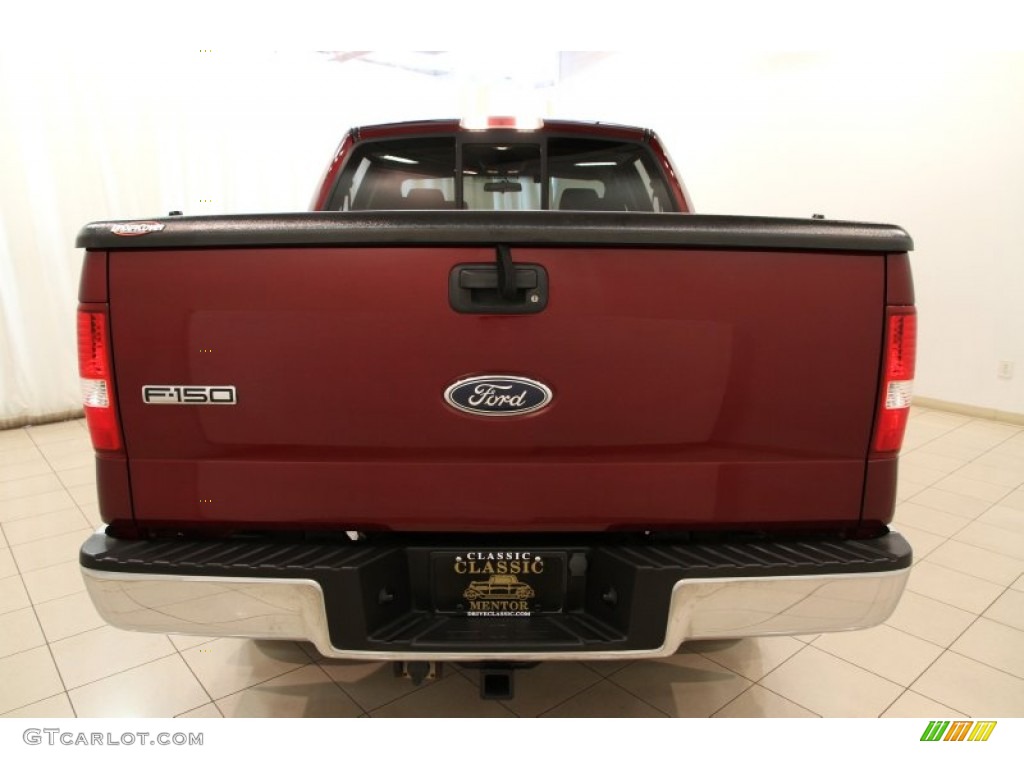 2005 F150 XLT SuperCrew 4x4 - Dark Toreador Red Metallic / Medium Flint/Dark Flint Grey photo #12