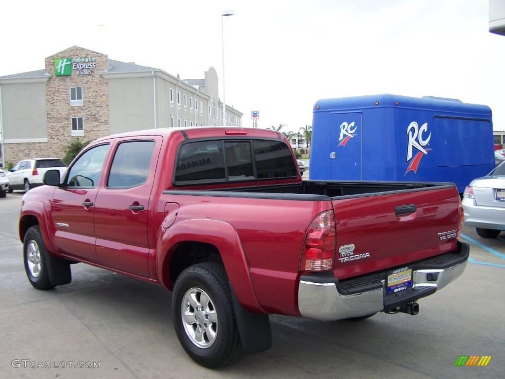 2007 Tacoma V6 SR5 PreRunner Double Cab - Impulse Red Pearl / Graphite Gray photo #7