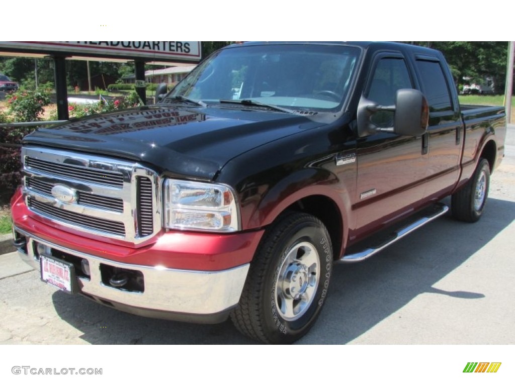 2006 F250 Super Duty Lariat Crew Cab - Black / Medium Flint photo #1