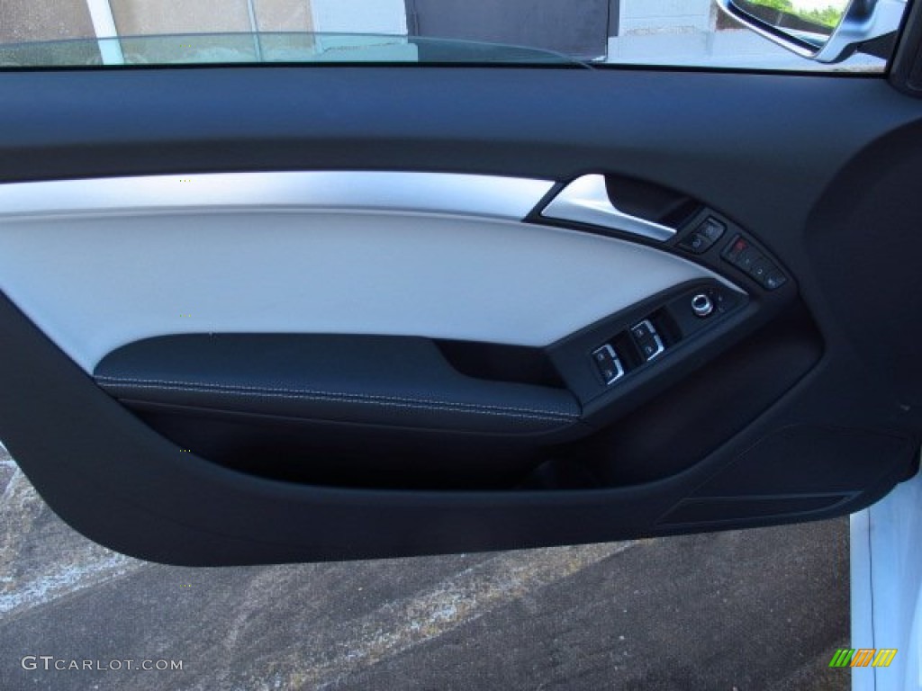 2014 Audi S5 3.0T Premium Plus quattro Cabriolet Black/Lunar Silver Door Panel Photo #93788141