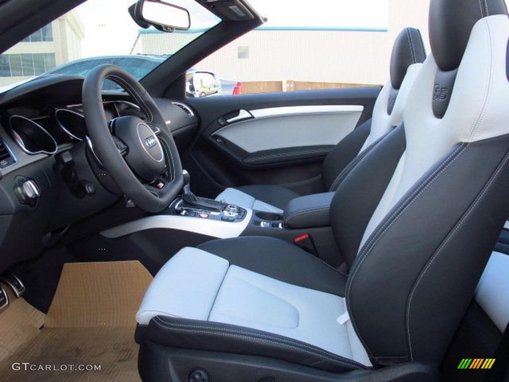Black/Lunar Silver Interior 2014 Audi S5 3.0T Premium Plus quattro Cabriolet Photo #93788153