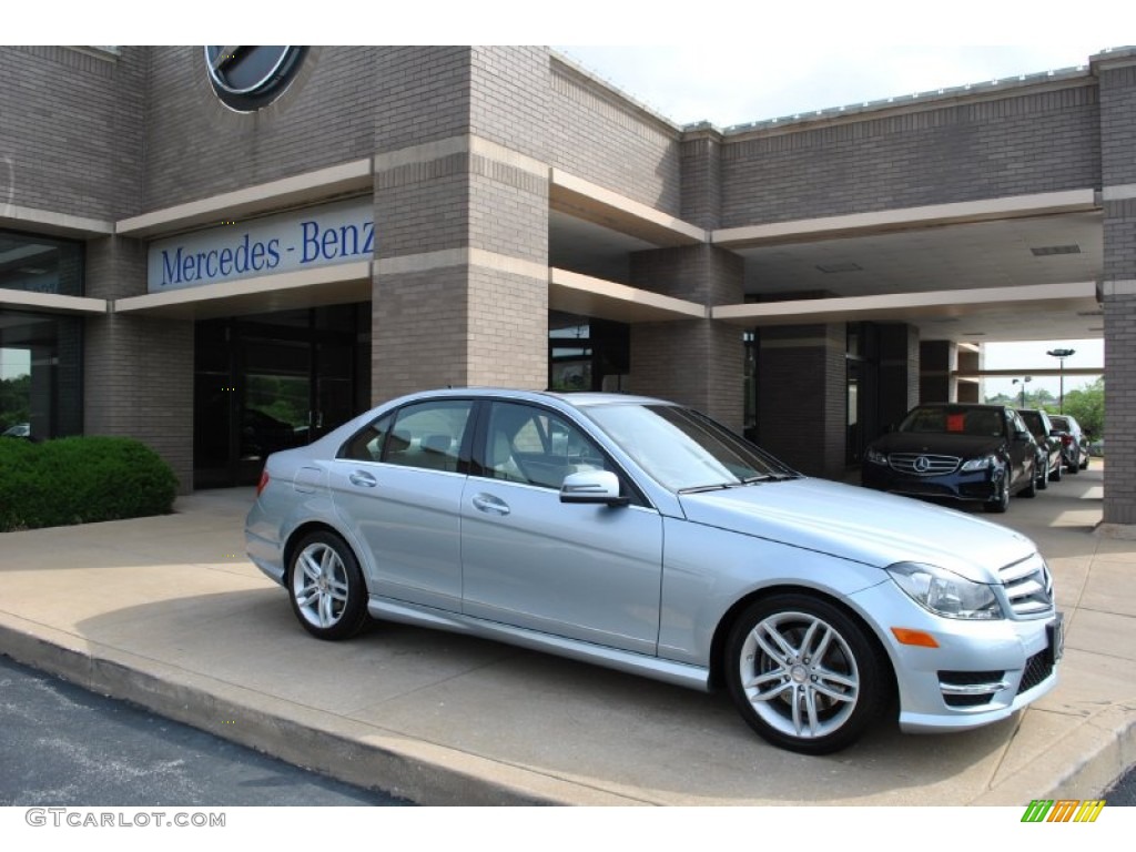 2013 C 300 4Matic Sport - Diamond Silver Metallic / Ash/Black photo #1