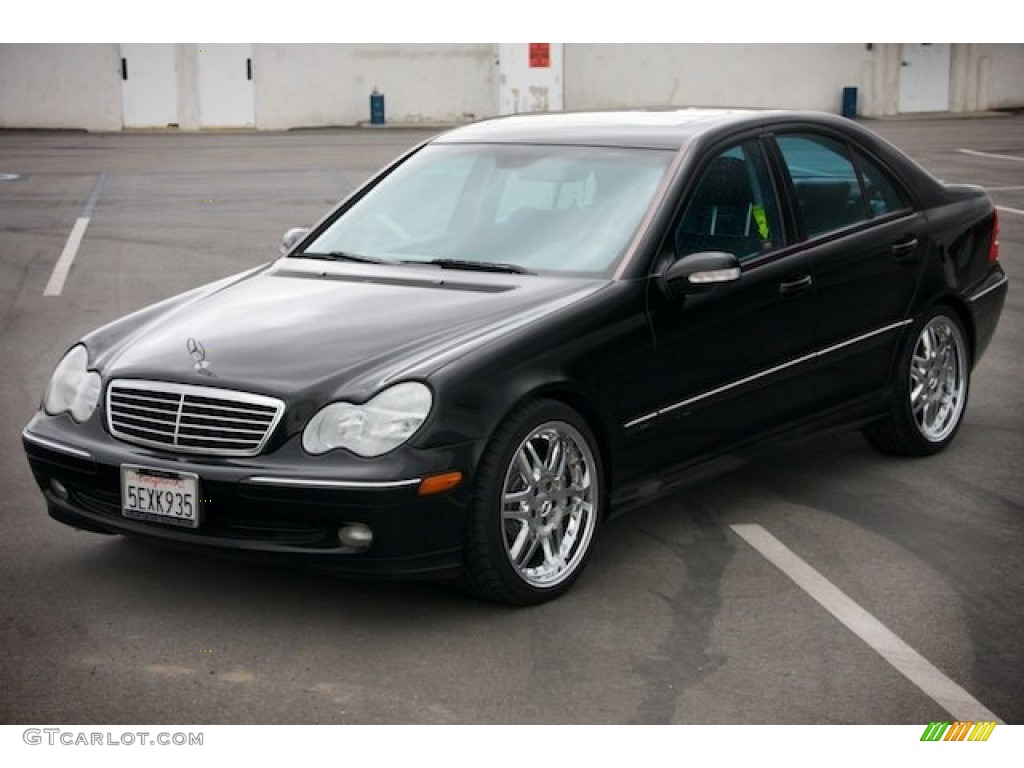 2004 C 230 Kompressor Sedan - Black / Black photo #9