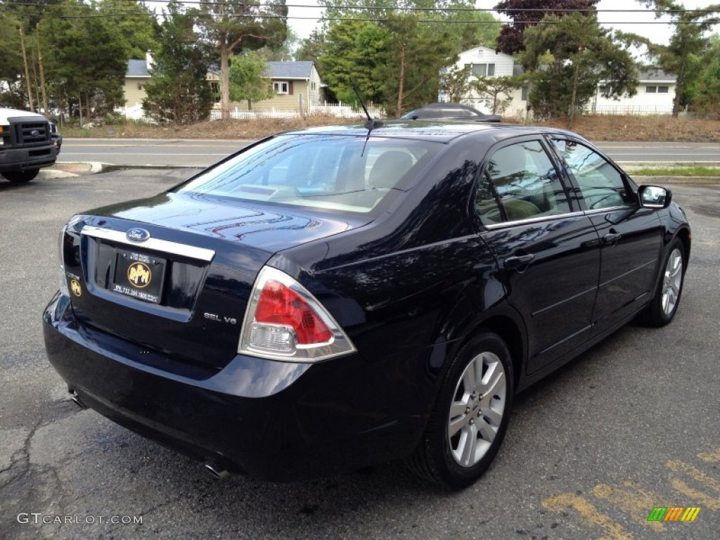 2009 Fusion SEL V6 - Dark Blue Ink Metallic / Camel photo #14