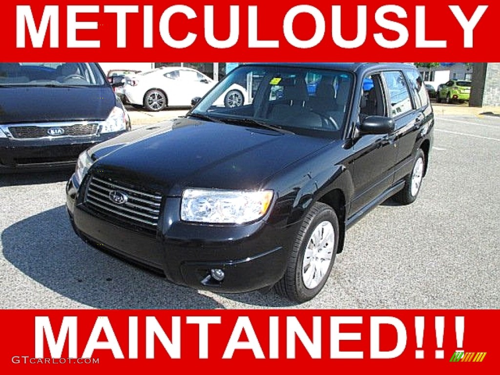 2008 Forester 2.5 X - Obsidian Black Pearl / Graphite Gray photo #1
