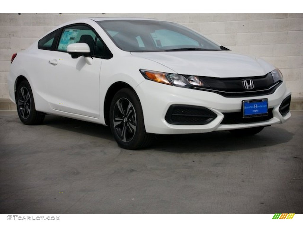 2014 Civic EX Coupe - Taffeta White / Gray photo #1