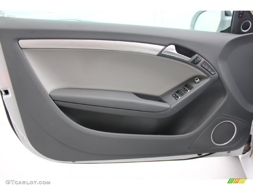 2013 Audi A5 2.0T quattro Cabriolet Titanium Grey/Steel Grey Door Panel Photo #93806539