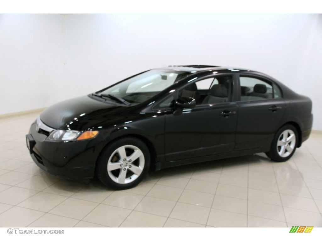 Nighthawk Black Pearl 2007 Honda Civic EX Sedan Exterior Photo #93806701