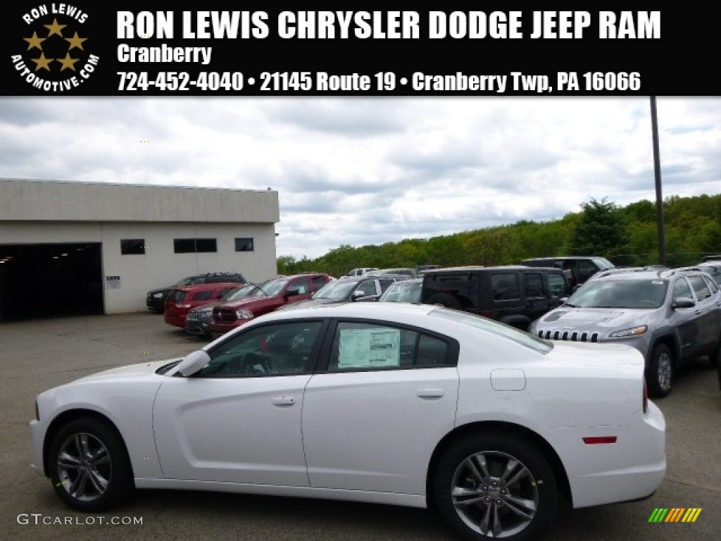 2014 Charger SXT AWD - Bright White / Black/Red photo #1