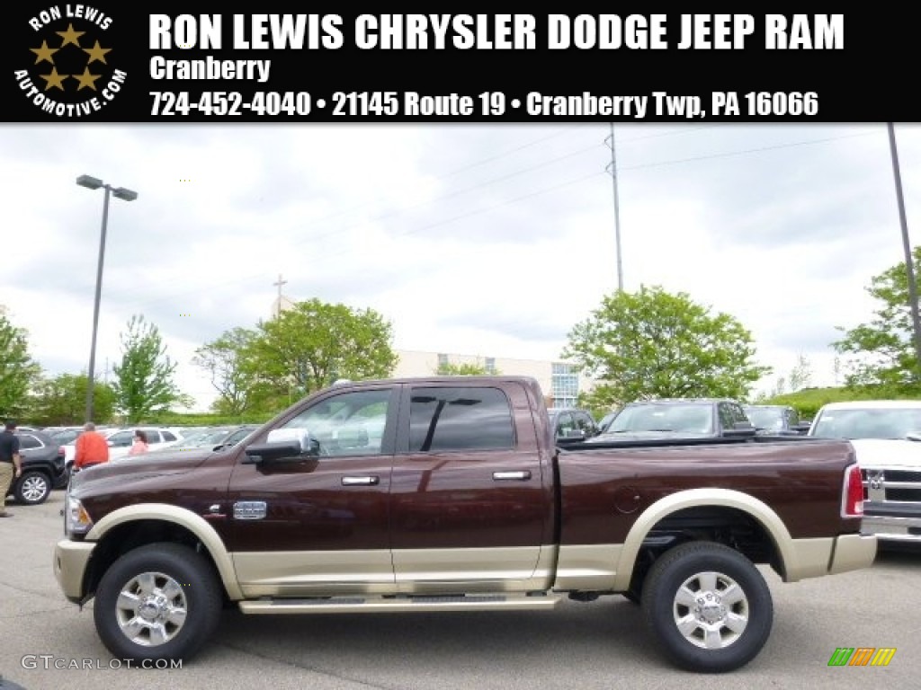 2014 2500 Laramie Longhorn Crew Cab 4x4 - Western Brown / Canyon Brown/Light Frost Beige photo #1