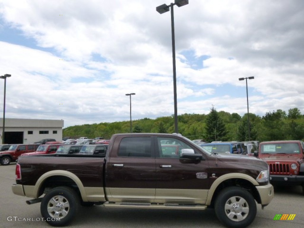 2014 2500 Laramie Longhorn Crew Cab 4x4 - Western Brown / Canyon Brown/Light Frost Beige photo #5
