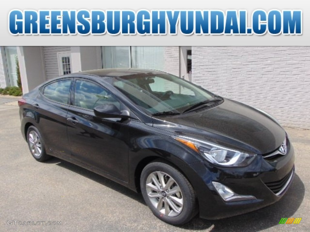 2014 Elantra SE Sedan - Black / Beige photo #1