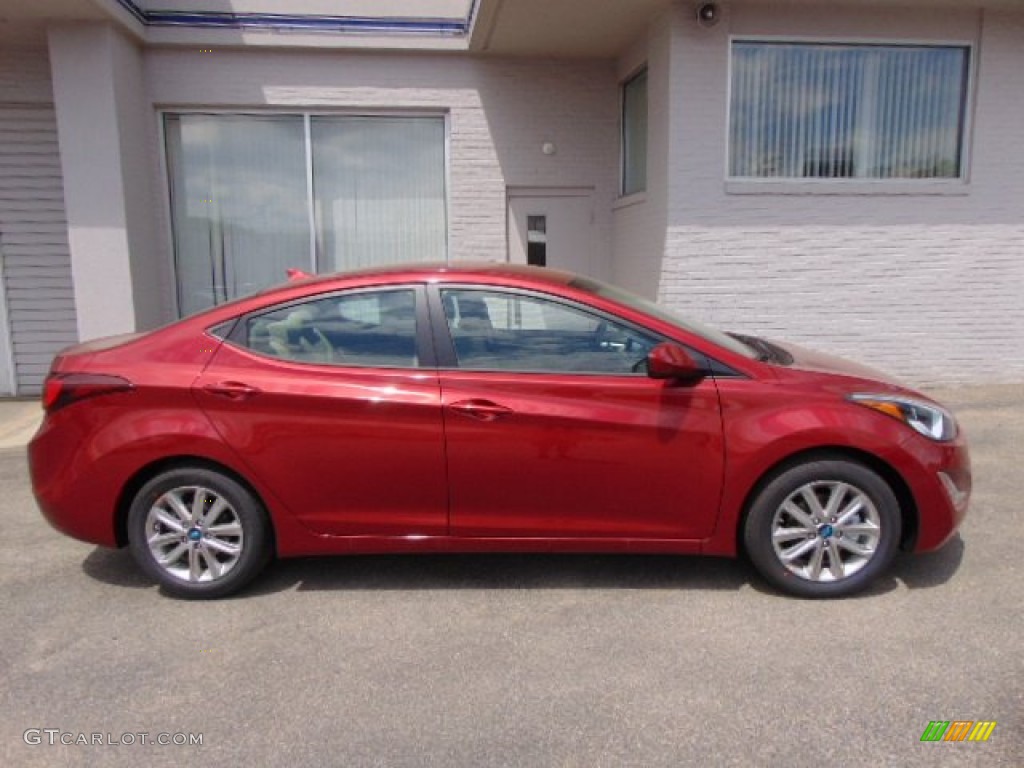 2014 Elantra SE Sedan - Red / Beige photo #2