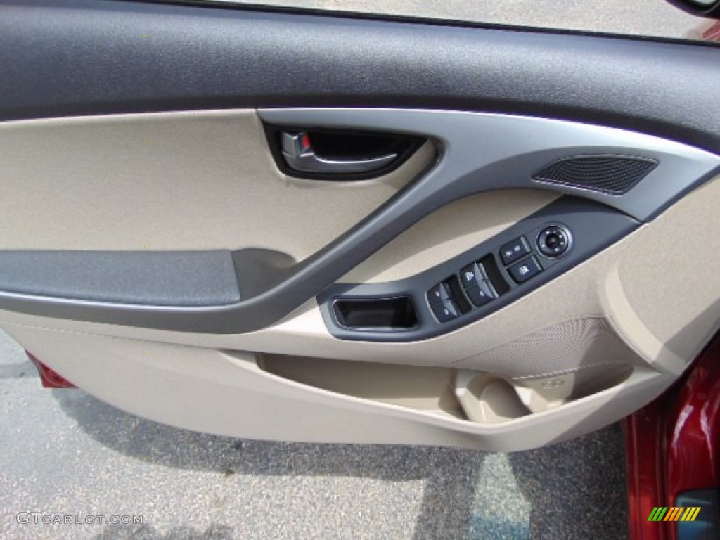 2014 Elantra SE Sedan - Red / Beige photo #7