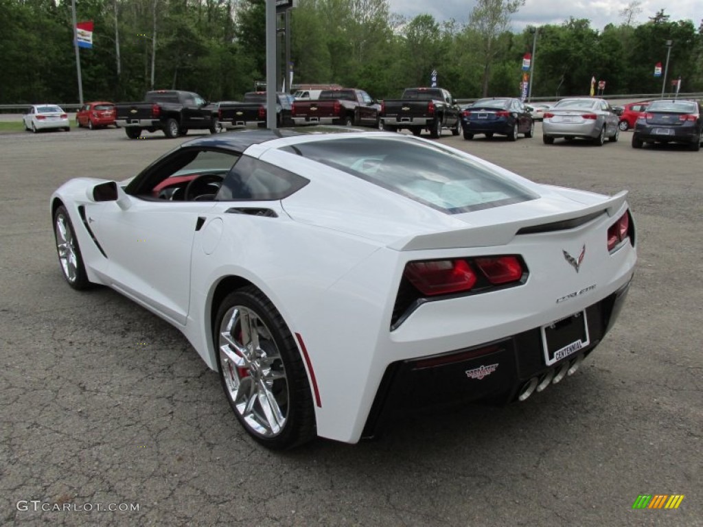 2014 Corvette Stingray Coupe Z51 - Arctic White / Adrenaline Red photo #4