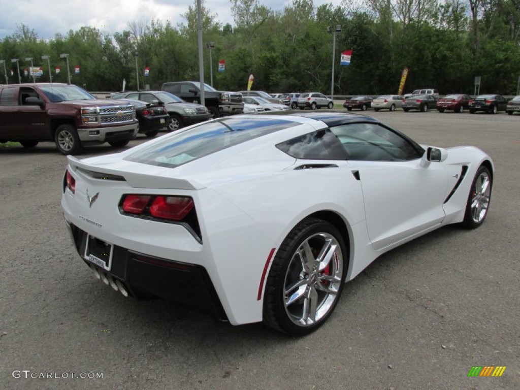 2014 Corvette Stingray Coupe Z51 - Arctic White / Adrenaline Red photo #6