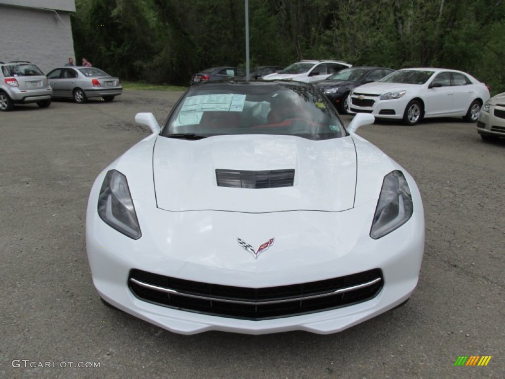 2014 Corvette Stingray Coupe Z51 - Arctic White / Adrenaline Red photo #10