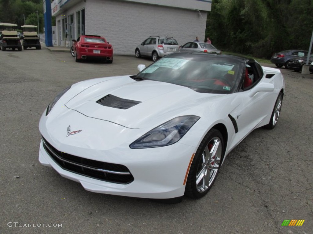 2014 Corvette Stingray Coupe Z51 - Arctic White / Adrenaline Red photo #11
