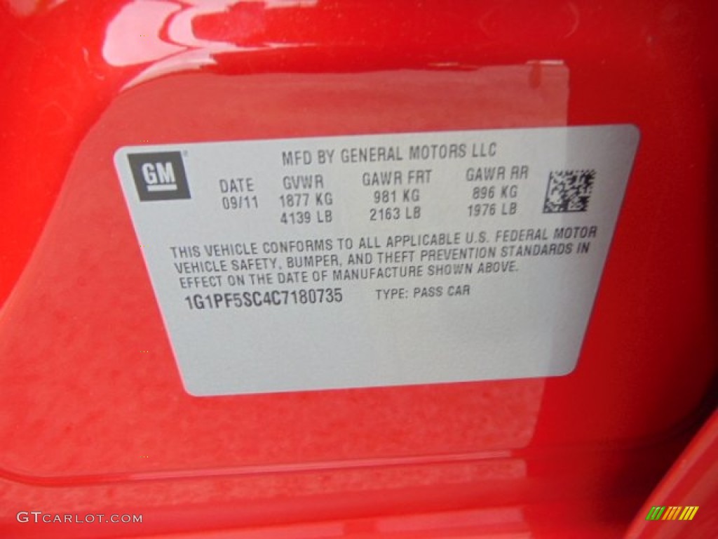 2012 Cruze LT/RS - Victory Red / Jet Black/Sport Red photo #33