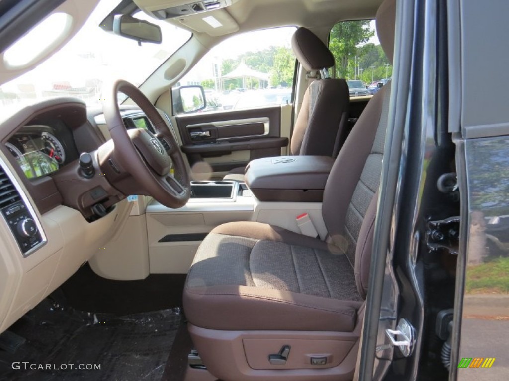 2014 1500 SLT Quad Cab - Maximum Steel Metallic / Canyon Brown/Light Frost Beige photo #7