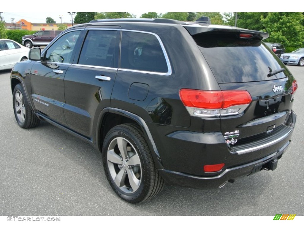2014 Grand Cherokee Overland 4x4 - Brilliant Black Crystal Pearl / Overland Nepal Jeep Brown Light Frost photo #4