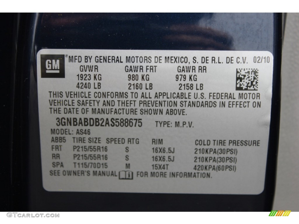 2010 HHR LT - Imperial Blue Metallic / Gray photo #17
