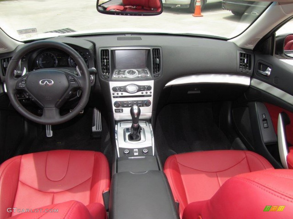 2013 Infiniti G IPL G Convertible IPL Monaco Red/Silk Obi Aluminum Dashboard Photo #93827758