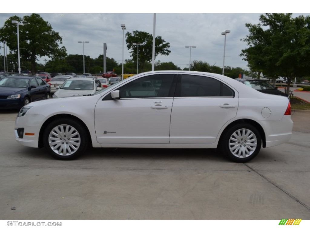 2010 Fusion Hybrid - White Platinum Tri-coat Metallic / Charcoal Black photo #2