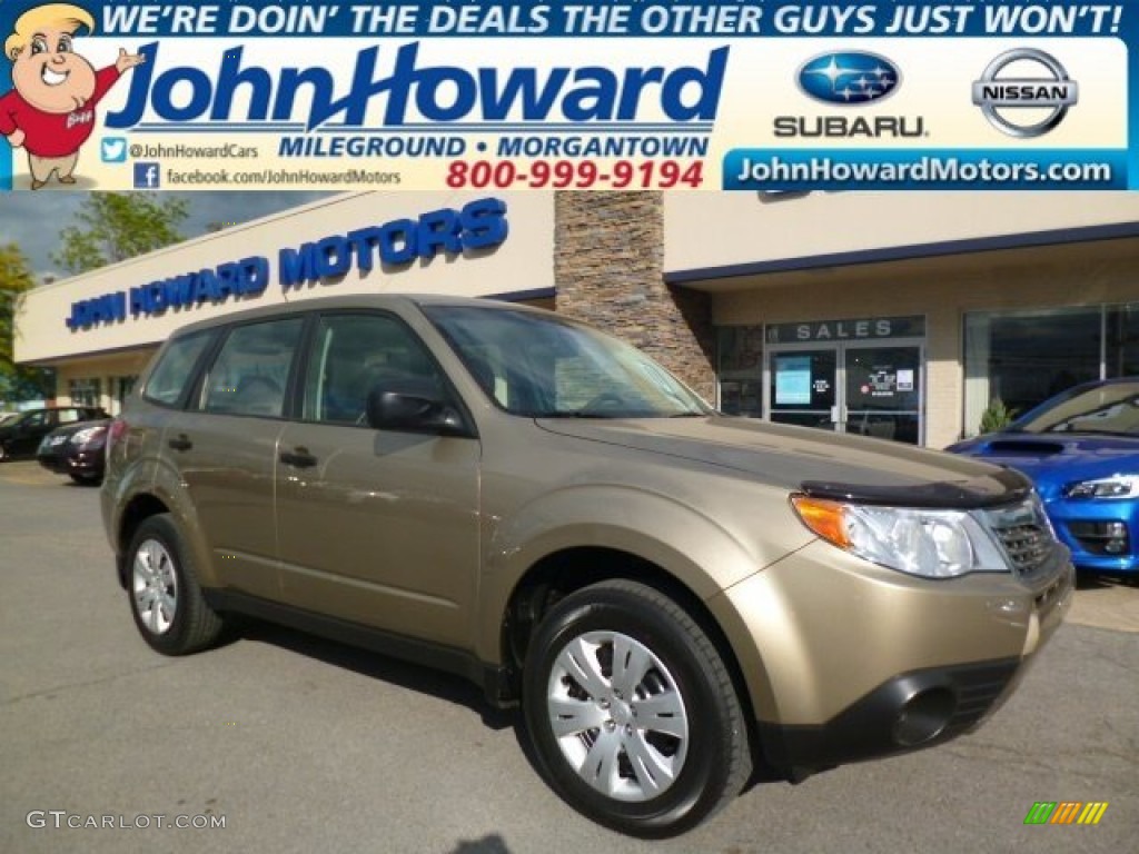 2009 Forester 2.5 X - Topaz Gold Metallic / Black photo #1