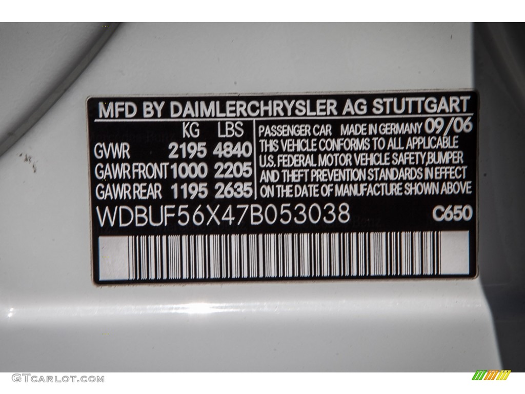 2007 E Color Code 650 for Arctic White Photo #93844057