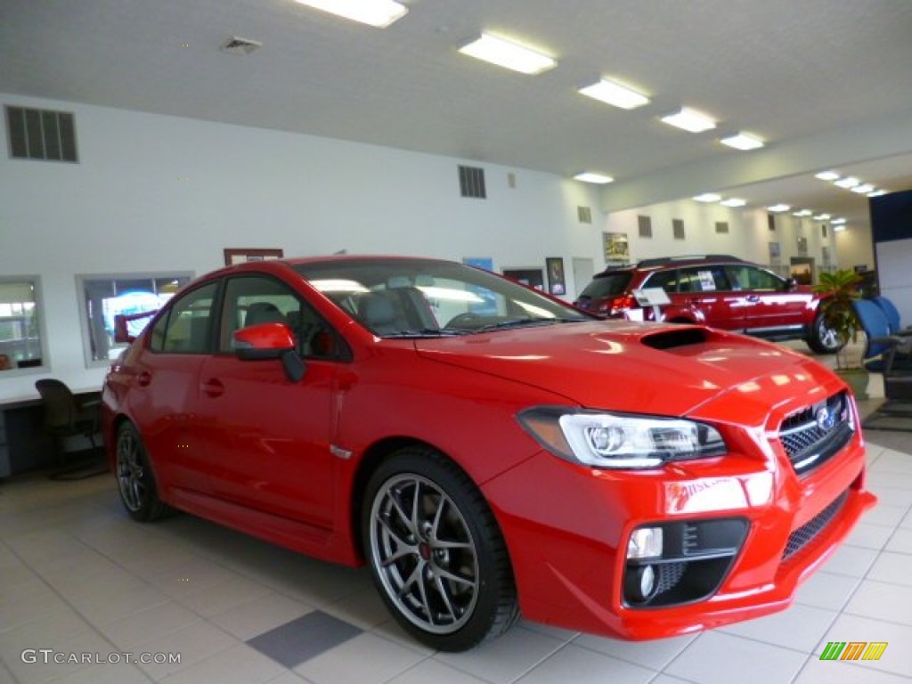 Lightning Red 2015 Subaru WRX STI Limited Exterior Photo #93847528