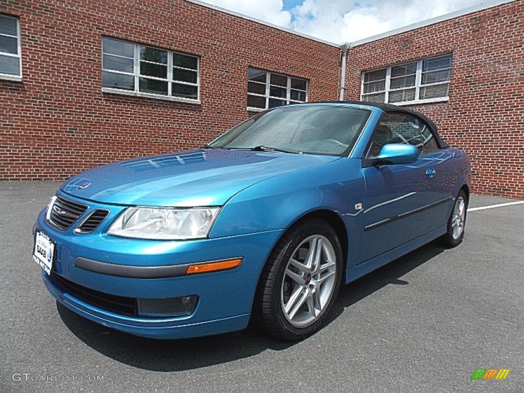 2007 9-3 2.0T Convertible - Ice Blue Metallic / Gray photo #1