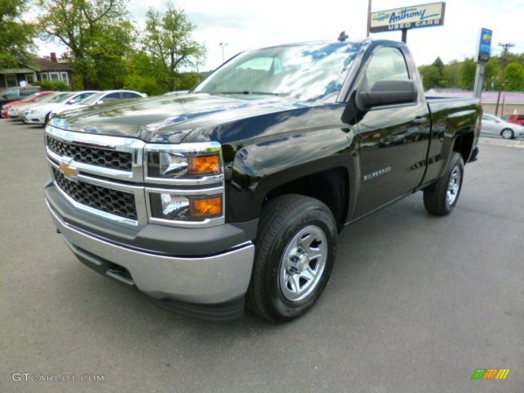 2014 Silverado 1500 WT Regular Cab 4x4 - Black / Jet Black/Dark Ash photo #3