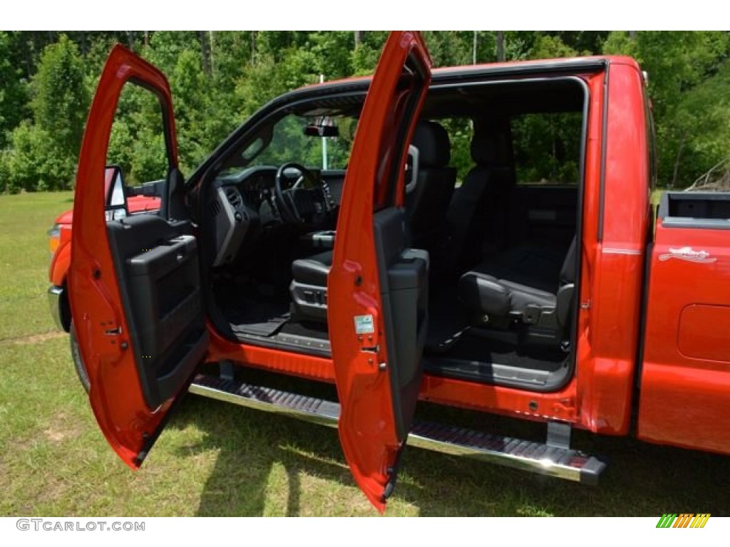 2014 F250 Super Duty Lariat Crew Cab 4x4 - Vermillion Red / Black photo #11