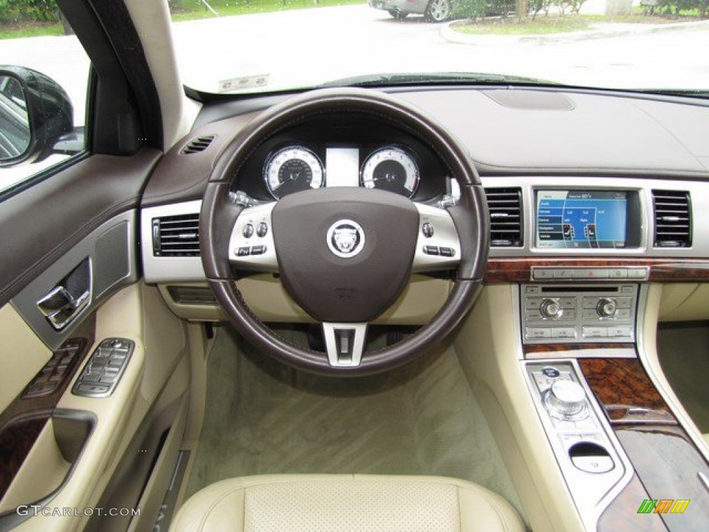 2011 Jaguar XF Premium Sport Sedan Barley Beige/Truffle Brown Dashboard Photo #93860096