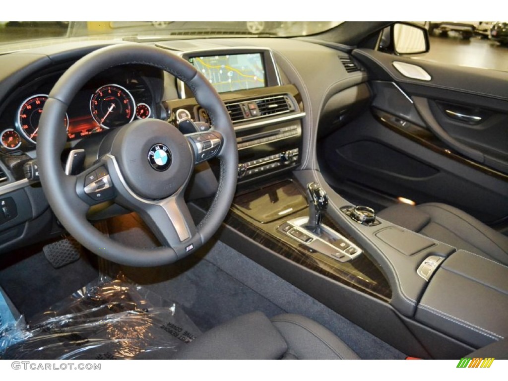 Black Interior 2015 BMW 6 Series 640i Gran Coupe Photo #93870283