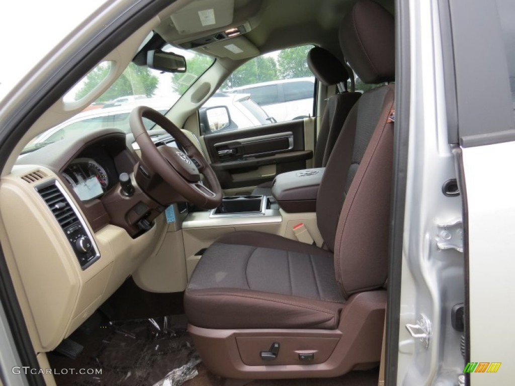 2014 1500 Big Horn Crew Cab - Bright Silver Metallic / Canyon Brown/Light Frost Beige photo #6