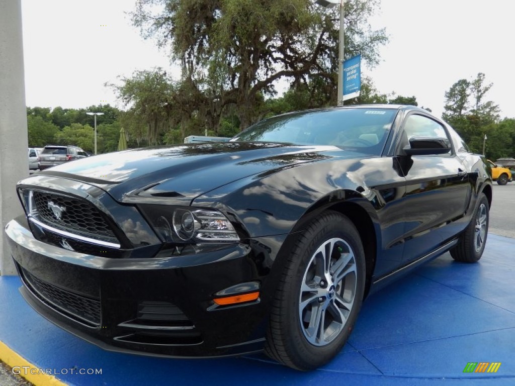 2014 Mustang V6 Premium Coupe - Black / Medium Stone photo #1