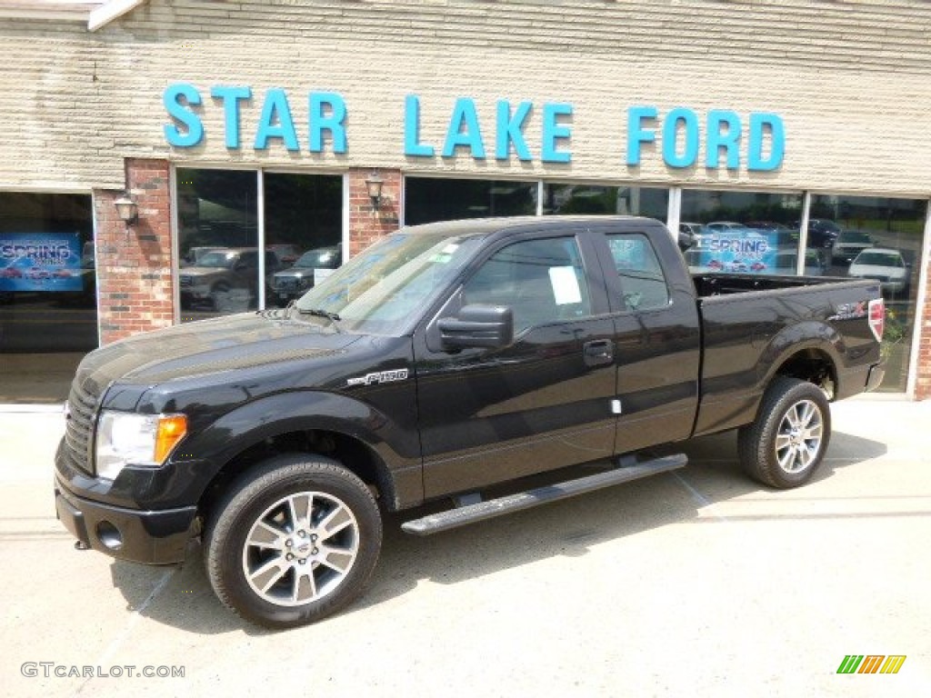 2014 F150 STX SuperCab 4x4 - Tuxedo Black / Steel Grey photo #1