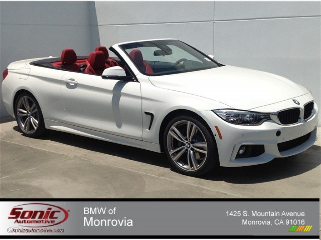 2014 4 Series 435i Convertible - Alpine White / Coral Red photo #1