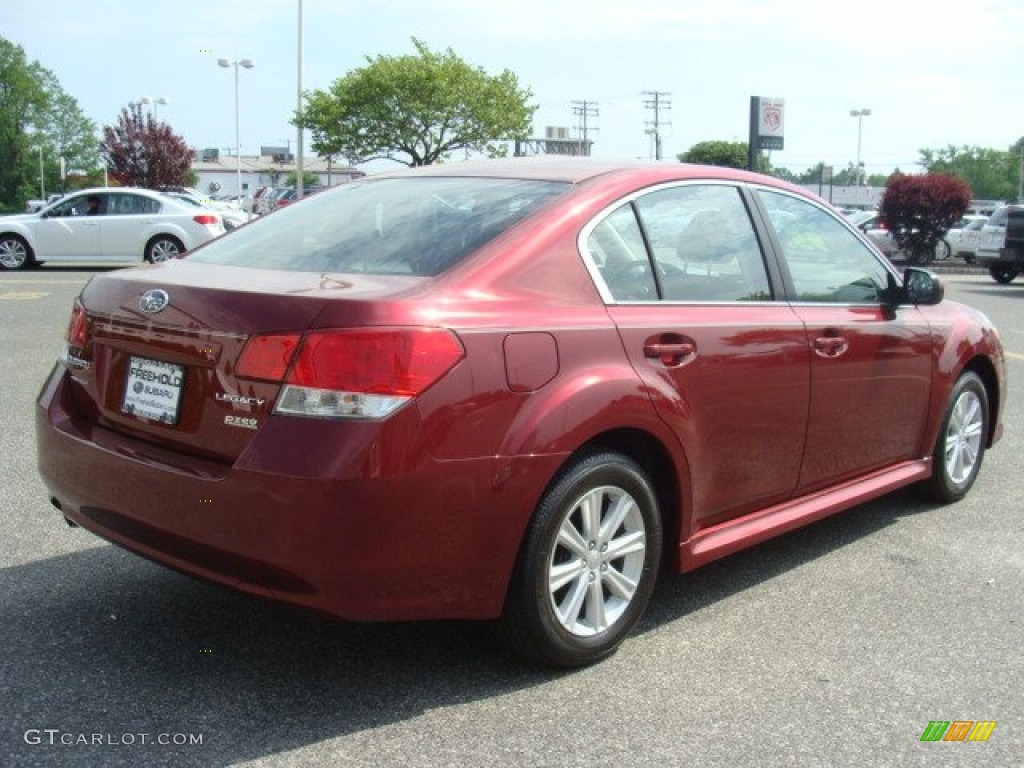 2010 Legacy 2.5i Premium Sedan - Ruby Red Pearl / Off Black photo #7