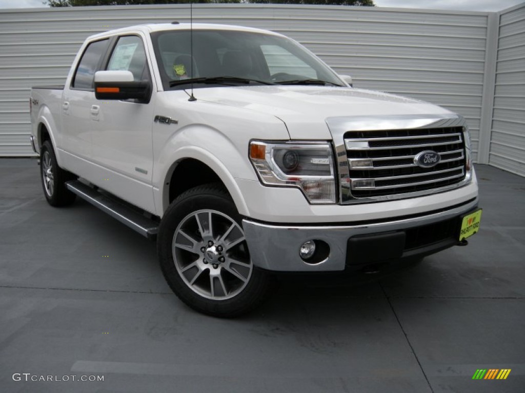 2014 F150 Lariat SuperCrew 4x4 - White Platinum / Black photo #2